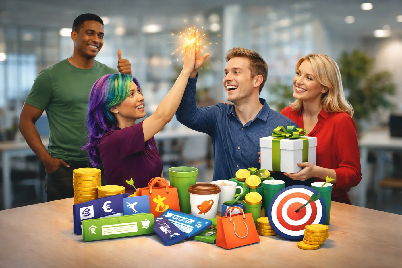 Team feiert Anerkennung und Rewards mit High50